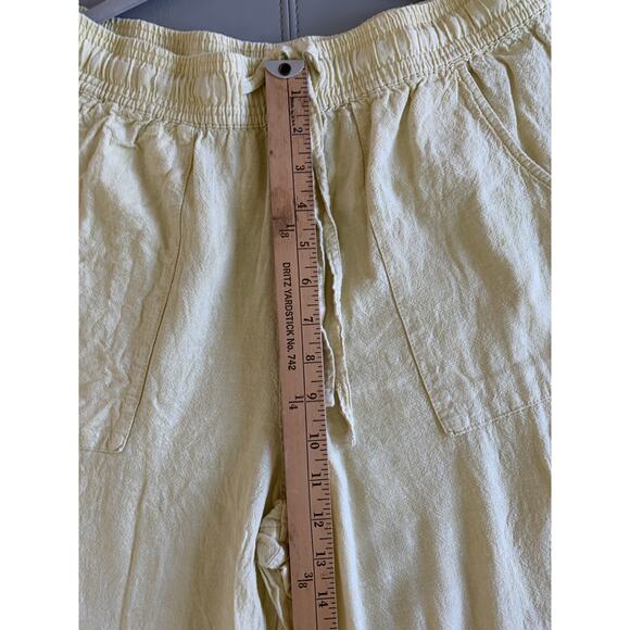 Cynthia Rowley Women's Linen Blend Butter Yellow Wide Leg Pant - Picture 5 of 8